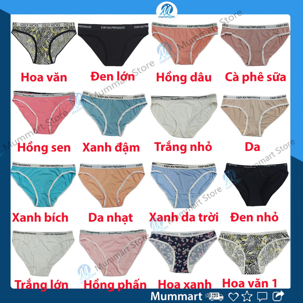 Quần lót nữ thun lạnh xuất dư armani, quần chip nữ thun lạnh armani vải mát - Mummart