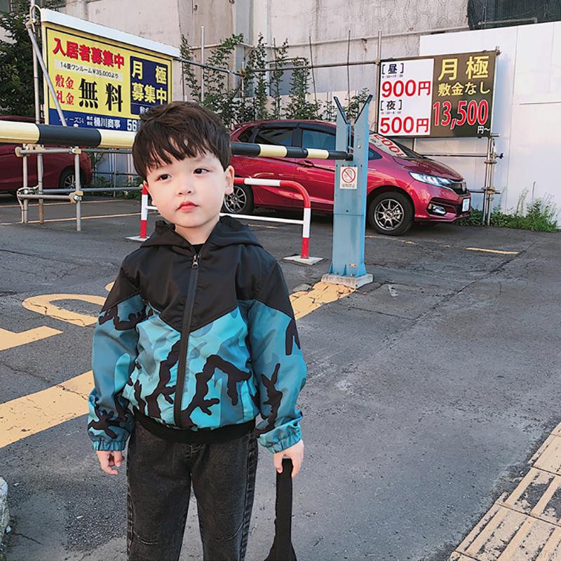 Áo khoác có mũ trùm đầu họa tiết rằn ri phong cách Hàn Quốc thời trang cá tính cho bé 1-6T