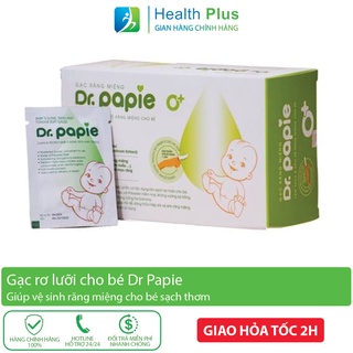Gạc rơ lưỡi cho bé Dr Papie - khăn lau răng, rơ miệng, tưa lưỡi cho trẻ từ sơ sinh Drpapie, vệ sinh ăn dặm, mọc răng