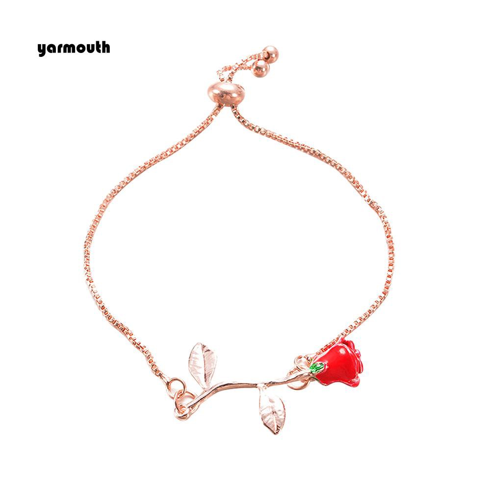 Vòng Tay Mặt Hoa Hồng Đính Đá Nhân Tạo Thời Trang