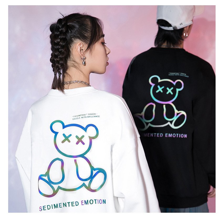 Áo Sweater nỉ ❤️Áo nỉ Ulzzang phản quang unisex nam nữ trần bông Gấu Sedi - AS91 | BigBuy360 - bigbuy360.vn