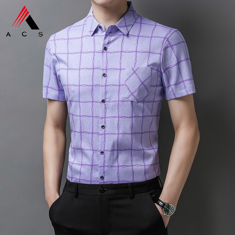 Áo Sơ Mi Tay Ngắn Kẻ Sọc Ca Rô Thời Trang Cao Cấp Cho Nam