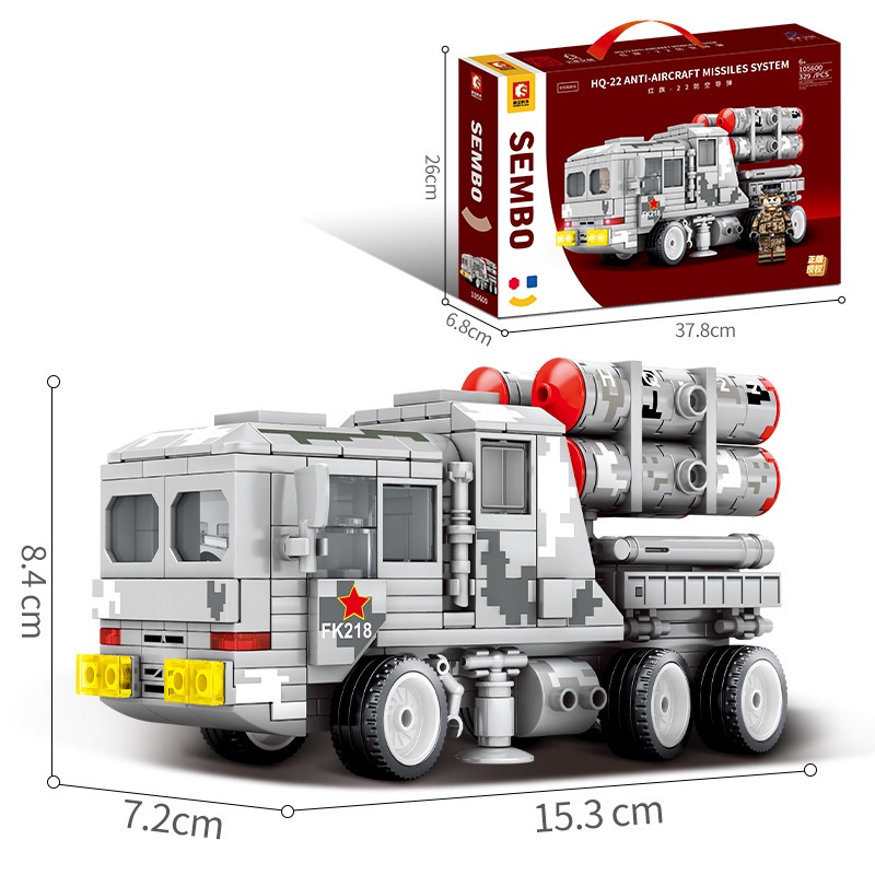 Đồ chơi Lắp ráp Xe quân sự Mini, Sembo block 105595- 105598, Xếp hình thông minh, Nhựa ABS an toàn, Đồ chơi trí tuệ