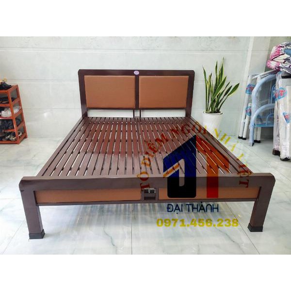 Giường sắt kiểu gỗ cao cấp Đại Thành 2 - 1M6X2M, tháo lắp dễ dàng, miễn phí vận chuyển nội thành Hà Nội