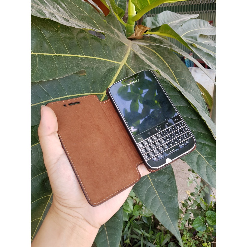 Bao da cầm tay máy Blackberry Q20 - Classic (dạng gấp sổ / chất liệu da bò thật)