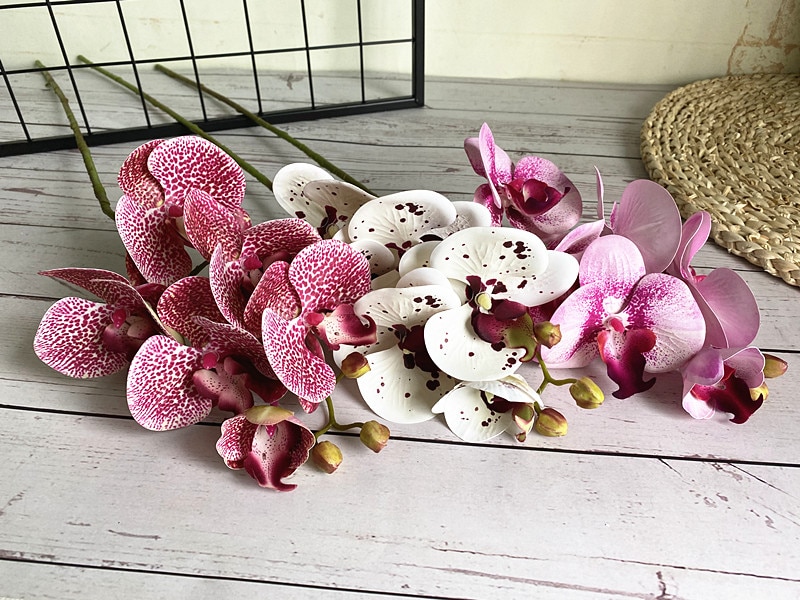 1 Nhánh Hoa Lan Giả Trang Trí Nhà Cửa