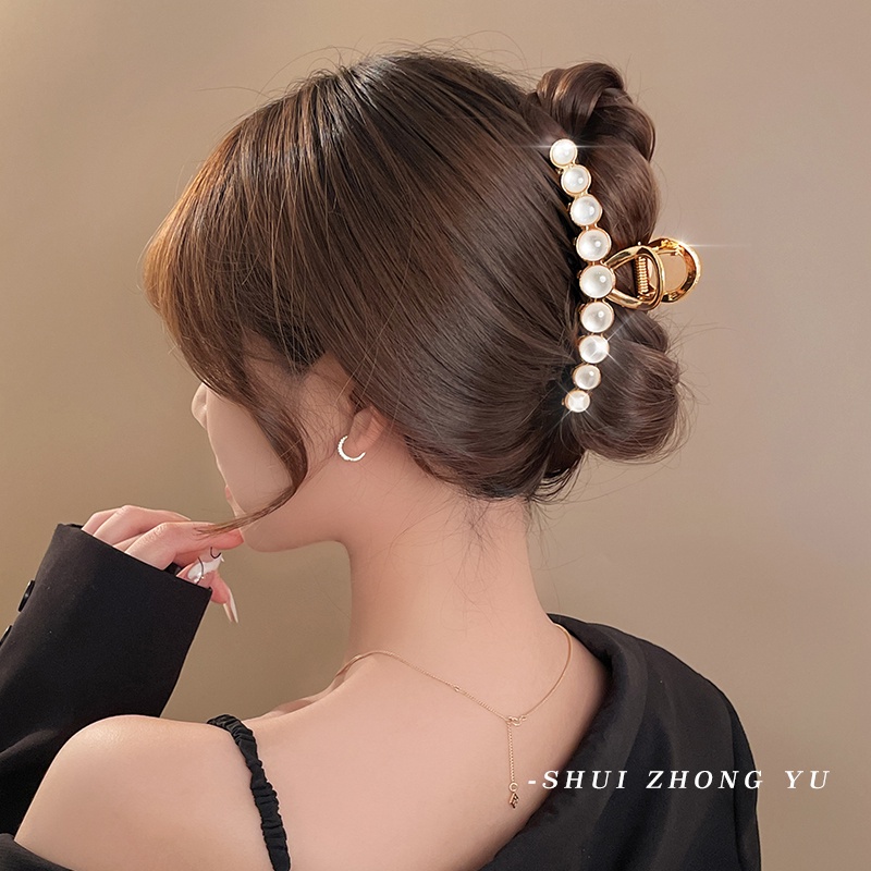 Kẹp Tóc Đính Ngọc Trai Hình Bướm / Bông Hoa / Đuôi Cá Thời Trang Thanh Lịch Dành Cho Nữ