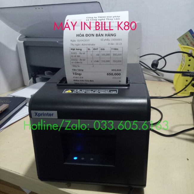 Máy in hóa đơn Xprinter + Tặng thêm 5 cuộn giấy K80 - Máy in bill Xprinter N160ii - Máy móc pha chế TV