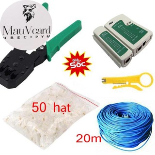 Combo kìm mạng oubao315 + hạt mạng + test mạng + dây mạng