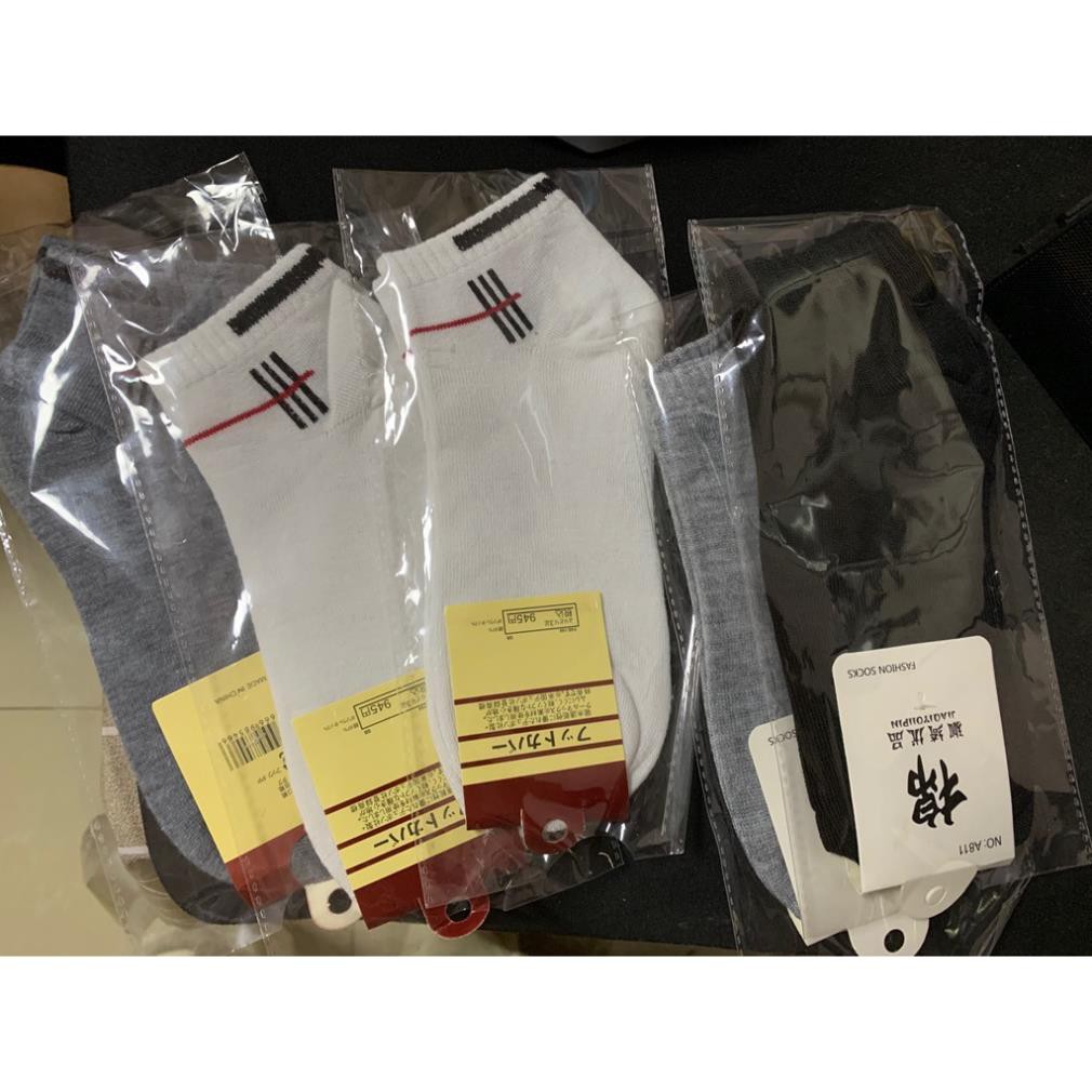 Tất nam cổ ngắn SOLANO vớ nam co giãn họa tiết 3 sọc đi giày da, giày thể thao chạy bộ, gym đa năng FAS-001328