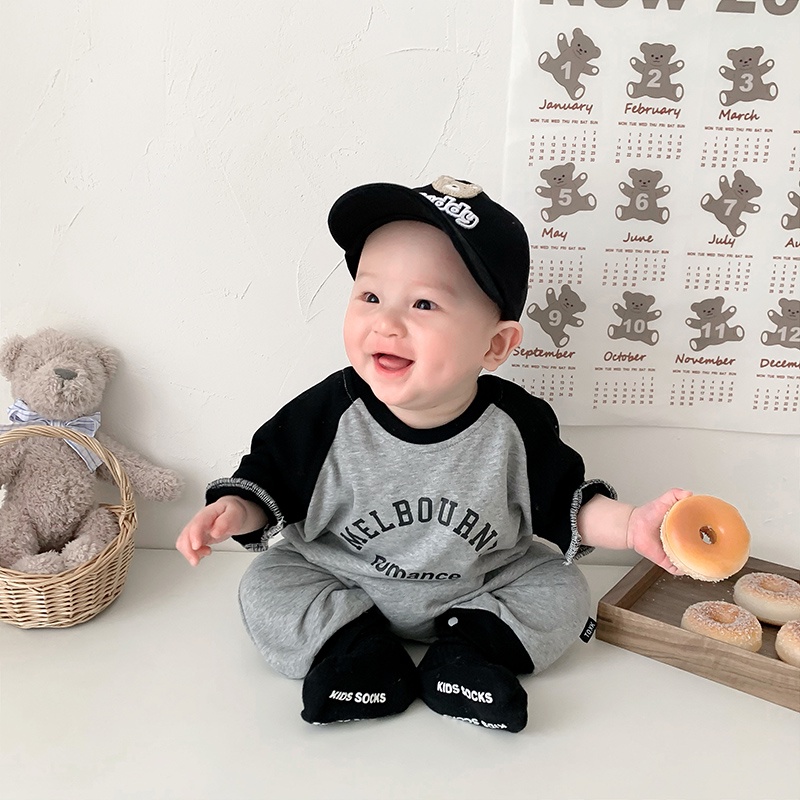 Áo Liền Quần Tay Dài Chất Liệu Cotton In Họa Tiết One piece Thời Trang Mùa Thu Xinh Xắn Cho Bé Sơ