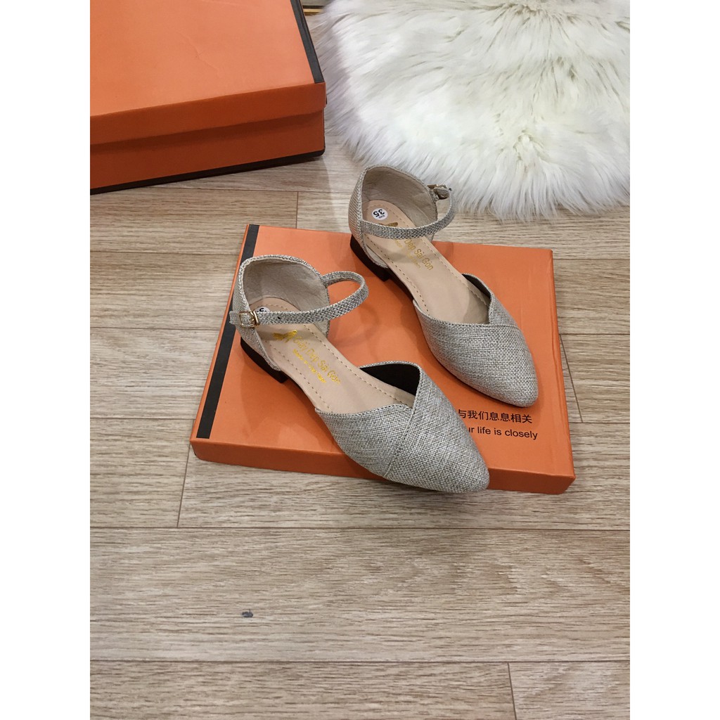 Dép quai hậu vá mũi chất vải dạ êm chân - ảnh chụp thật 100%