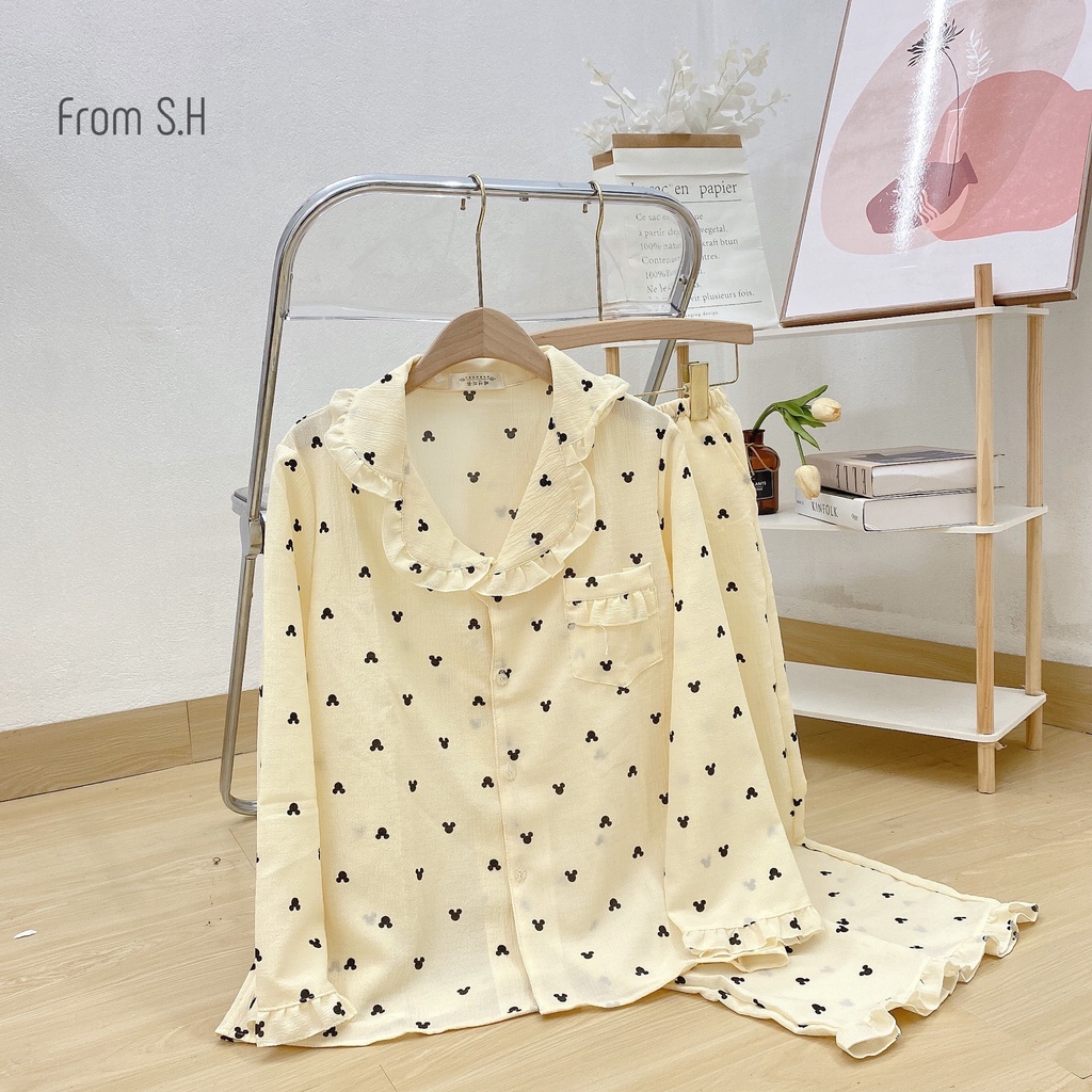 BỘ ĐỒ NGỦ MẶC NHÀ DÀI TAY ĐŨI XỐP HÌNH HOT 2022