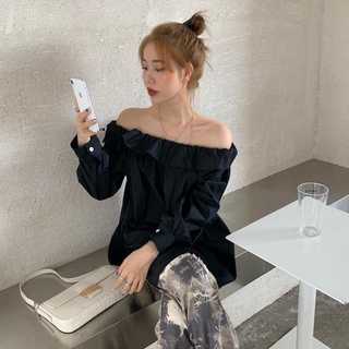 Áo kiểu hở vai dún thun