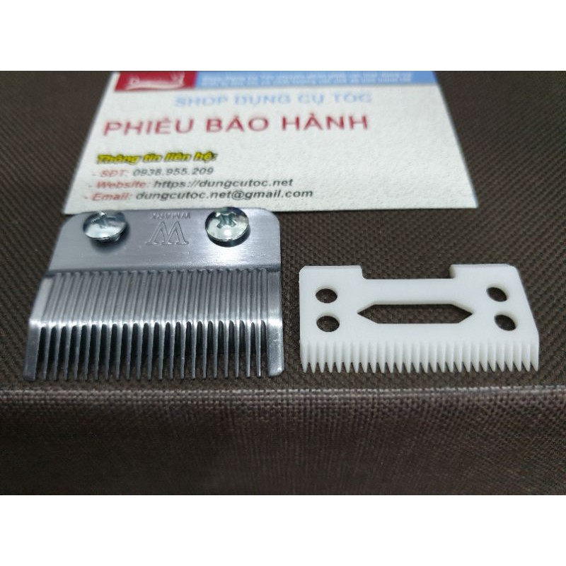 Lưỡi Sứ Đơn Cho Tông Đơ Cắt Tóc Cắt Ngọt Chạy Êm. Bộ Lưỡi Sứ Carbon Wmark Cho Tông Đơ Wah, Kemei.