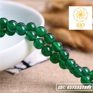 Đá mã não xanh làm vòng tay handmade