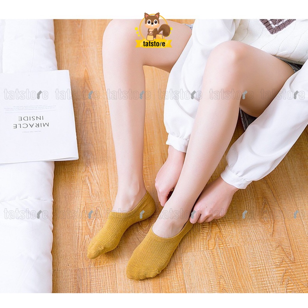 Tất nữ cổ ngắn vớ lười vintage phong cách vải cotton thấm hút mồ hôi co giãn 4 chiều TẤT STORE 2CNF14