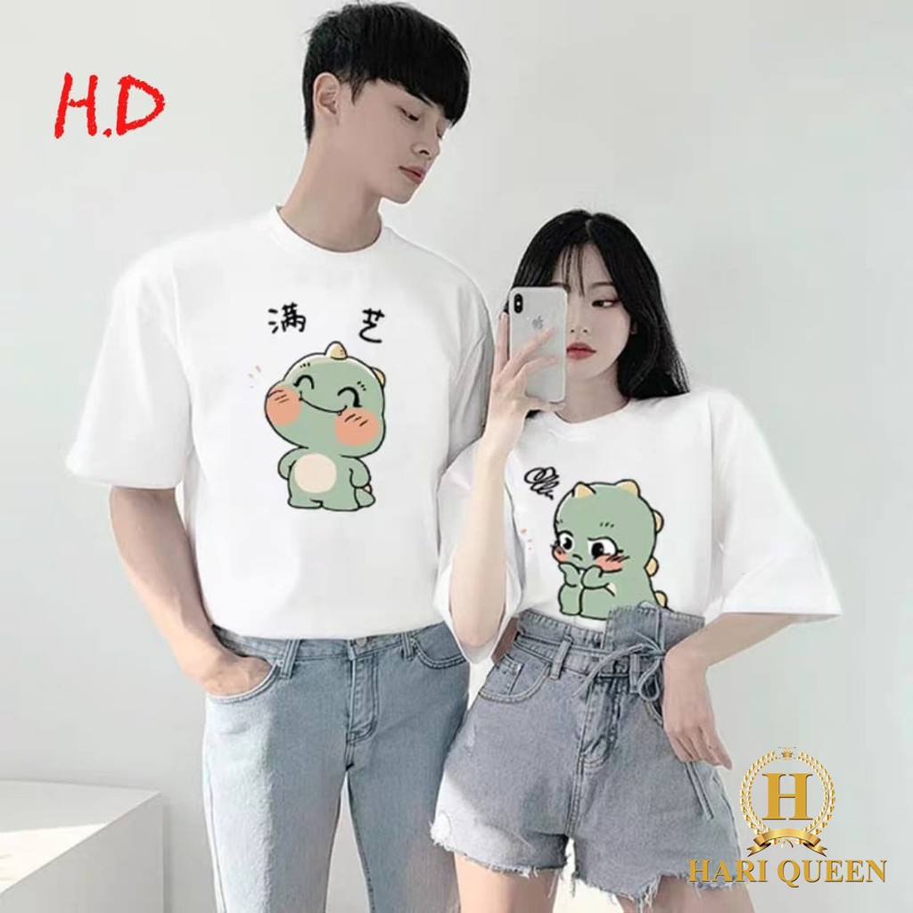 [FREESHIP ĐƠN TỪ 50K] Áo phông đôi khủng long má hồng