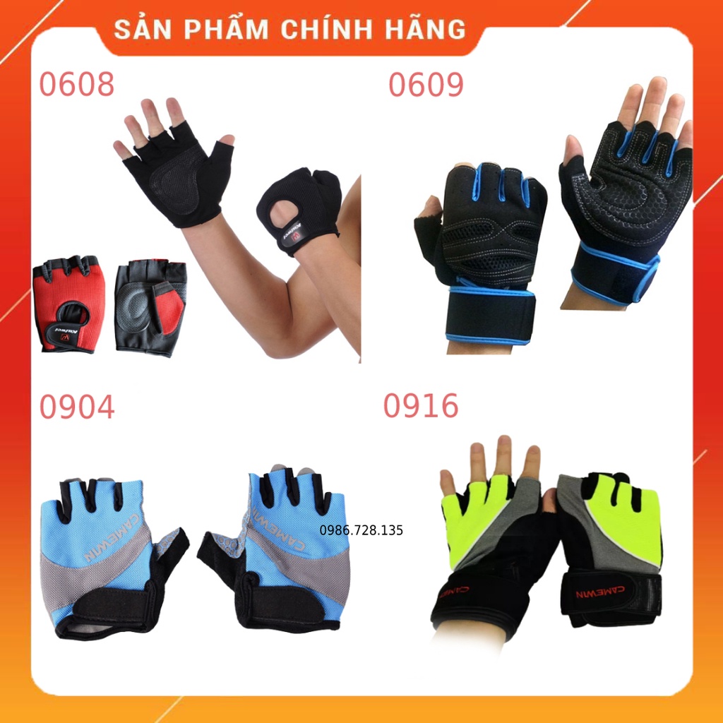 Găng tay tập Gym , tập tạ cho nam nữ CAMEWIN 0609, 0904, 0916, 0608 chính hãng