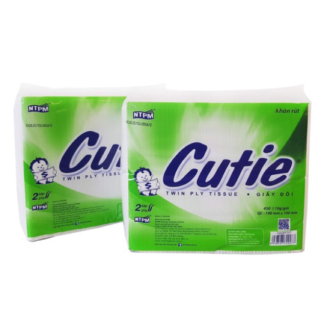 Khăn giấy rút cutie 450gr