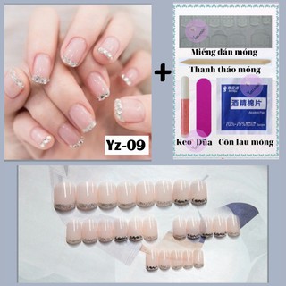 Móng tay giả đính đá kèm keo dài nhọn ngắn YOU NAILS (Mã Yz-09)