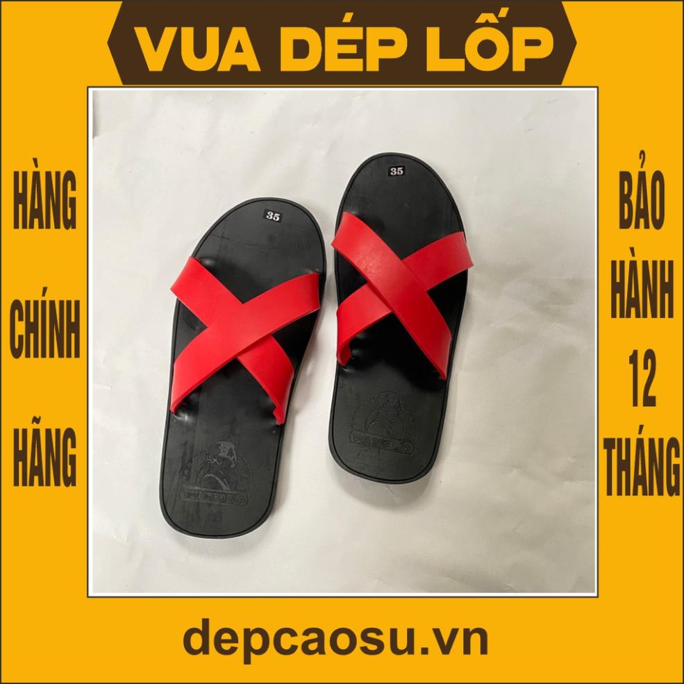 Dép cao su 2 quai chéo táo 4 màu, được làm thủ công của Vua dép lốp Phạm Quang Xuân, ảnh thật, bảo hàng và sẵn hàng