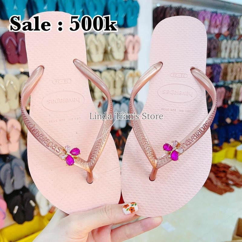 Dép HVN trơn mix charm nhỏ