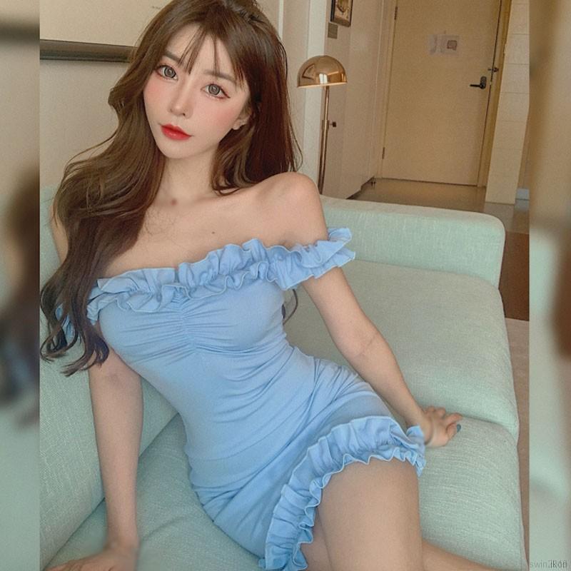 Đầm Sát Nách Màu Trơn Phong Cách Retro Hàn Quốc