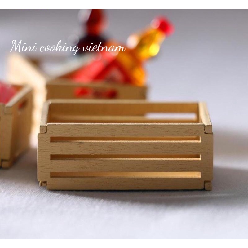 Mô hình hộp gỗ đựng đồ chơi búp bê / Mini cooking vietnam