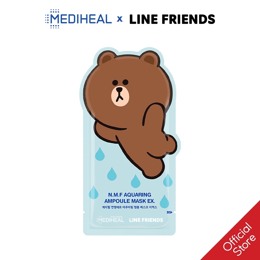 [Nhập mã COSMH22 giảm 8%]Mặt nạ cấp ẩm Mediheal Line Friends N.M.F Aquaring Ampoule Beauty Mask EX 27 ml [K92]