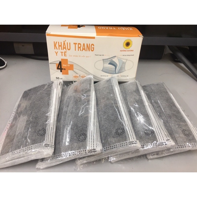 Khẩu trang y tế Hướng Dương Kháng khuẩn hộp 50 chiếc