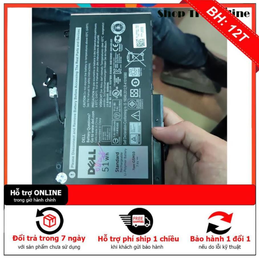[BH12TH] ⚡ ⚡ Pin laptop Dell Latitude E5250 E5270 E5450 E5470 E5550 E5570 battery G5M10 ZIN theo máy