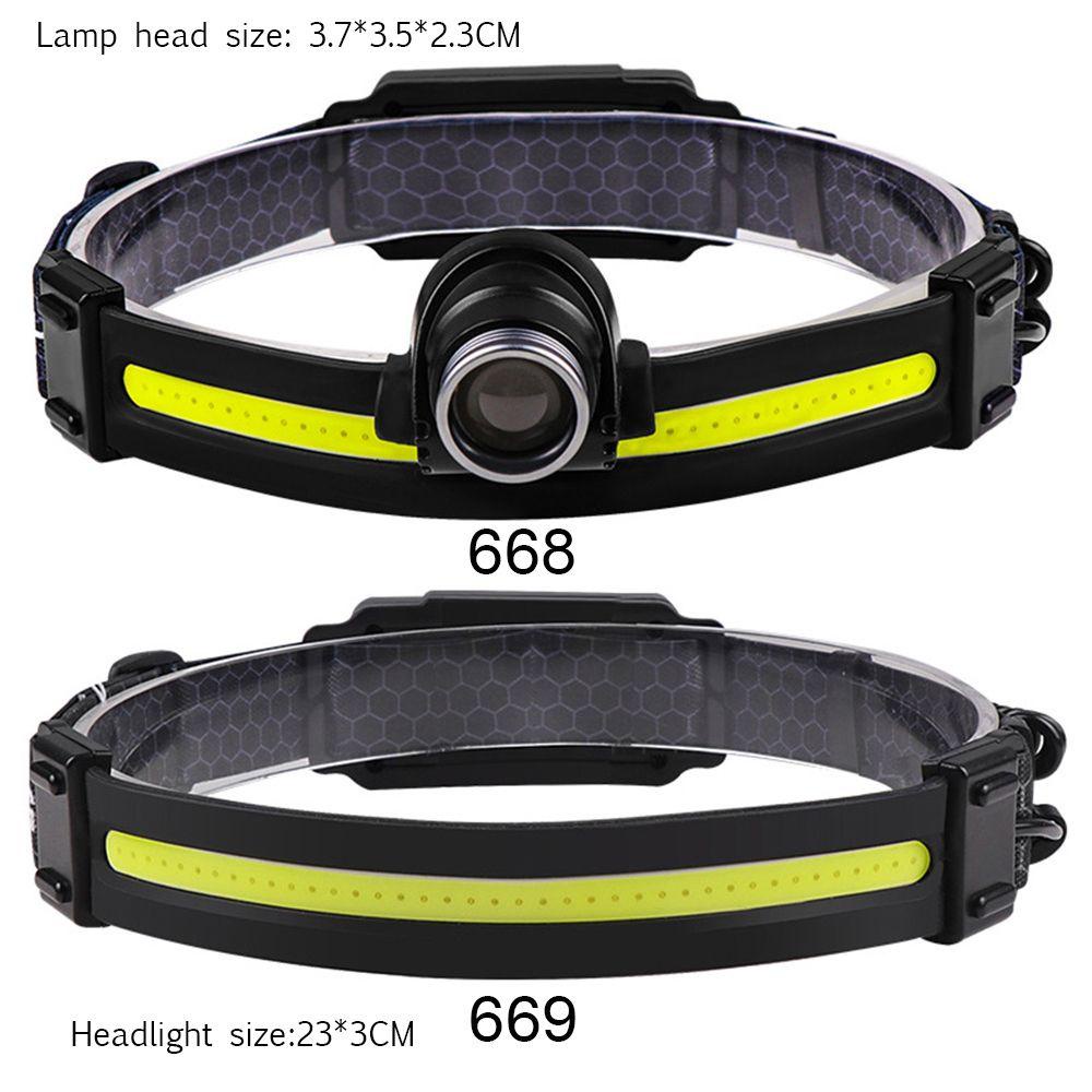 Đèn Led Đội Đầu COB Cảm Ứng Sạc USB Dùng Khi Đi Câu Cá / Leo Núi