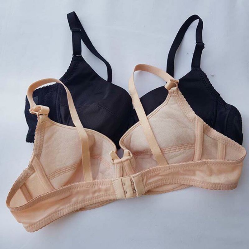 Áo lót satin có gọng không đệm lót cotton cao cấp - vòng chân ngực bé cup a