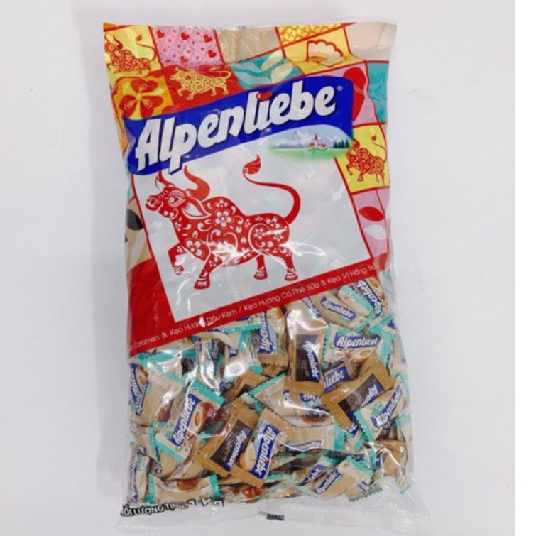 BỊCH LỚN 1KG Kẹo Alpenlibe Hồng Trà Mix Cà Phê Sữa Gói 1kg