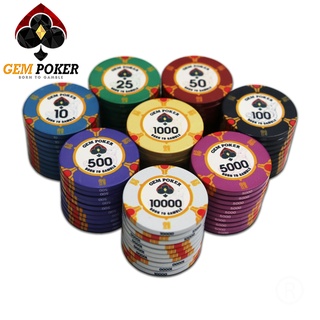 VALI GỖ 500 CHIP POKER SỨ CERAMIC 10G CAO CẤP - GEM TIGER®