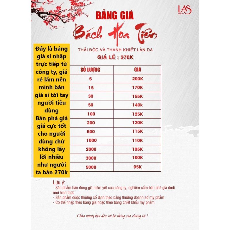 Bách hoa tiên Las beauty đẹp da
