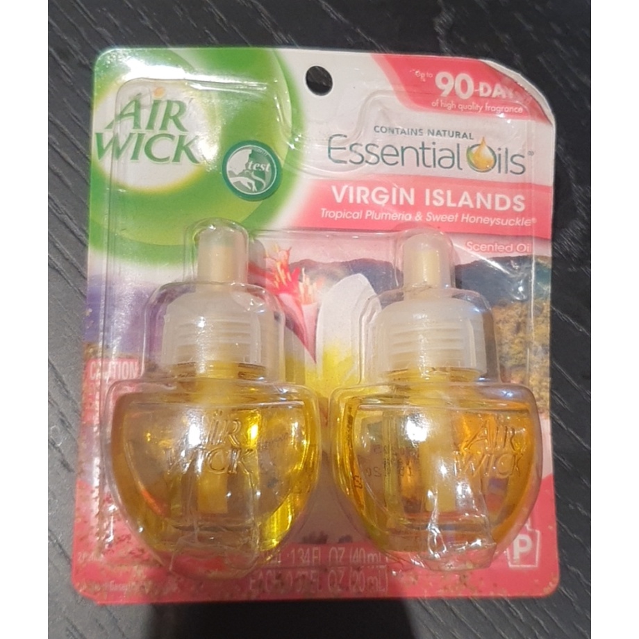 Bộ 2 chai tinh dầu thơm phòng Air Wick Scented Oil Air Freshener Virgin Islands 2x20ml (Mỹ)