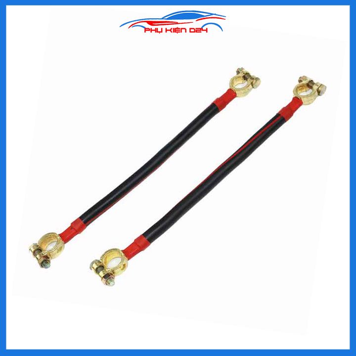 Cáp đồng nối cực ác quy 30cm 2 đầu siết bu lông đa năng chịu dòng 100A (giá/1chiếc)