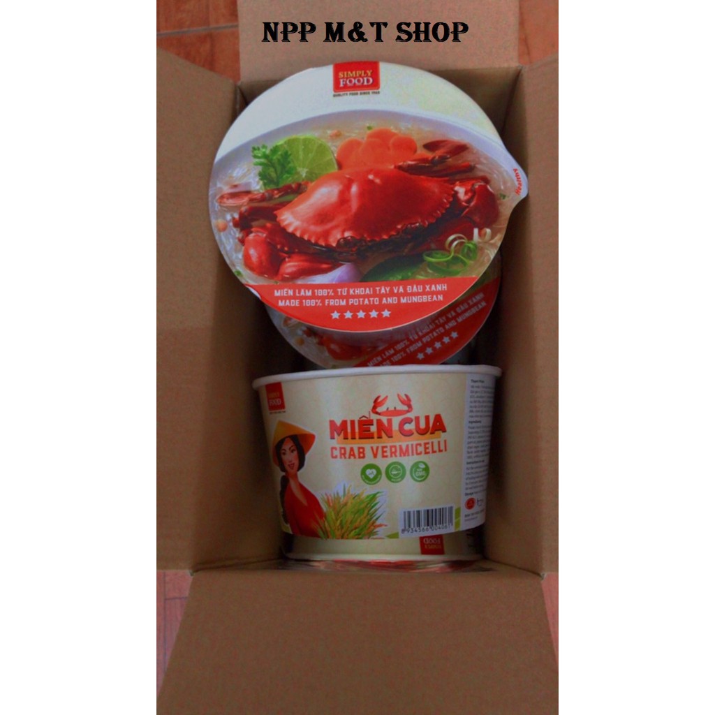 Miến tô ăn liền (9 Tô) - Miến cua tô & miến gà tô - Vermicelli Glass Instant Noodle Bowls (Pack of 9)