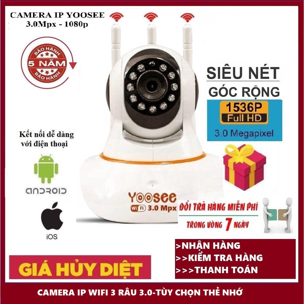 CAMERA YOOSEE 3.0 MỚI SIÊU NÉT KÈM THẺ NHỚ 32G | WebRaoVat - webraovat.net.vn