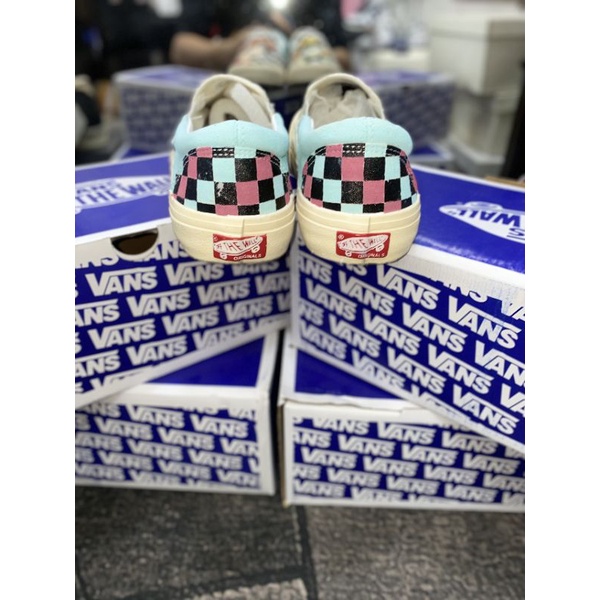 Giày vans caro custom Luffy mũ rơm