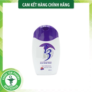 Sữa tắm giảm mụn lưng t3 acne body wash 200ml