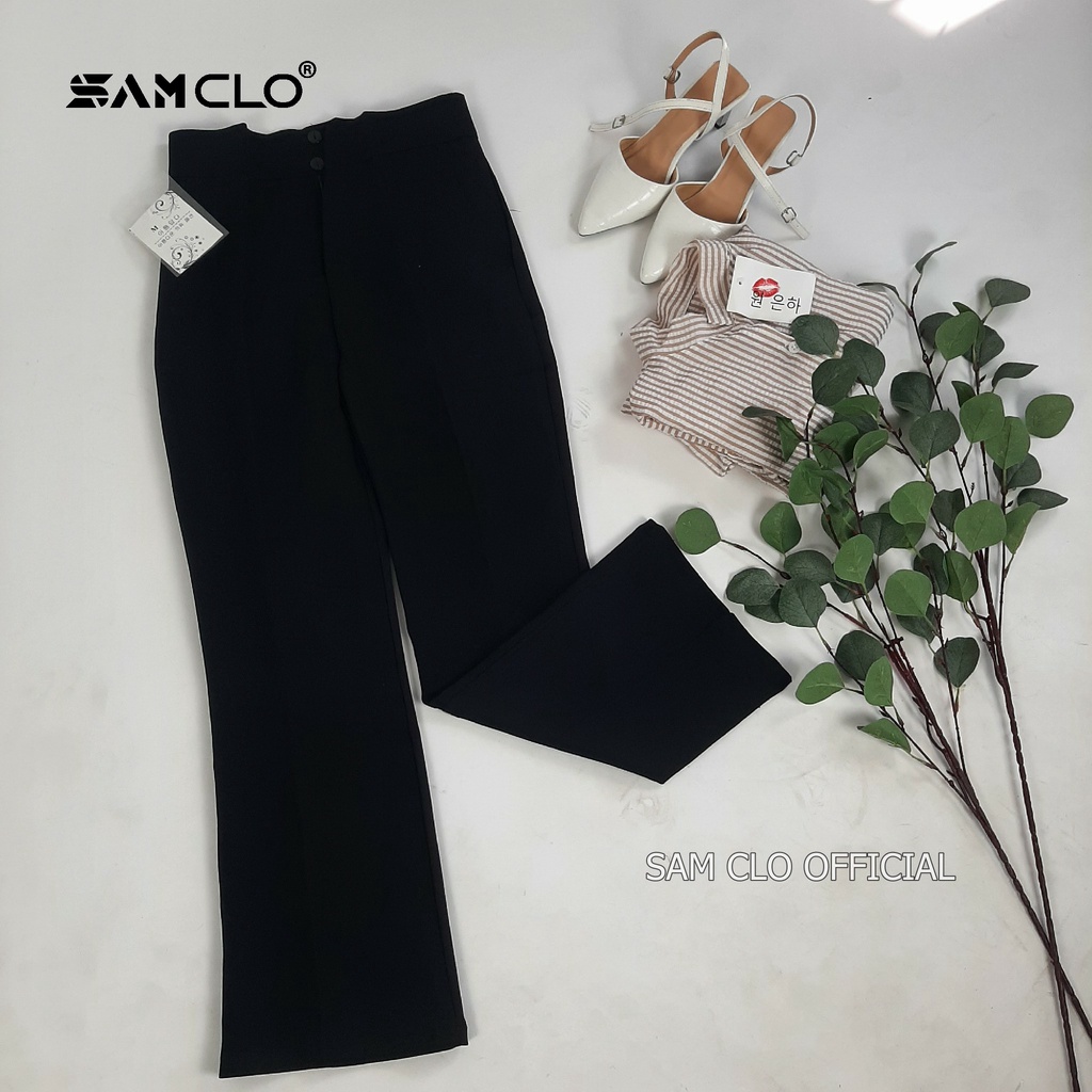 Quần tây đi học nữ cạp cao dáng suông 1 nút