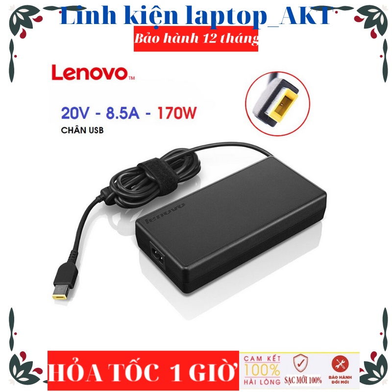 Sạc Laptop Lenovo 20V-8.5A-170W-ZIN chân vuông Gaming Y540 15IRH Y530 P71 W530 W540 W541 W550s L540 L440 L450 E440 E540