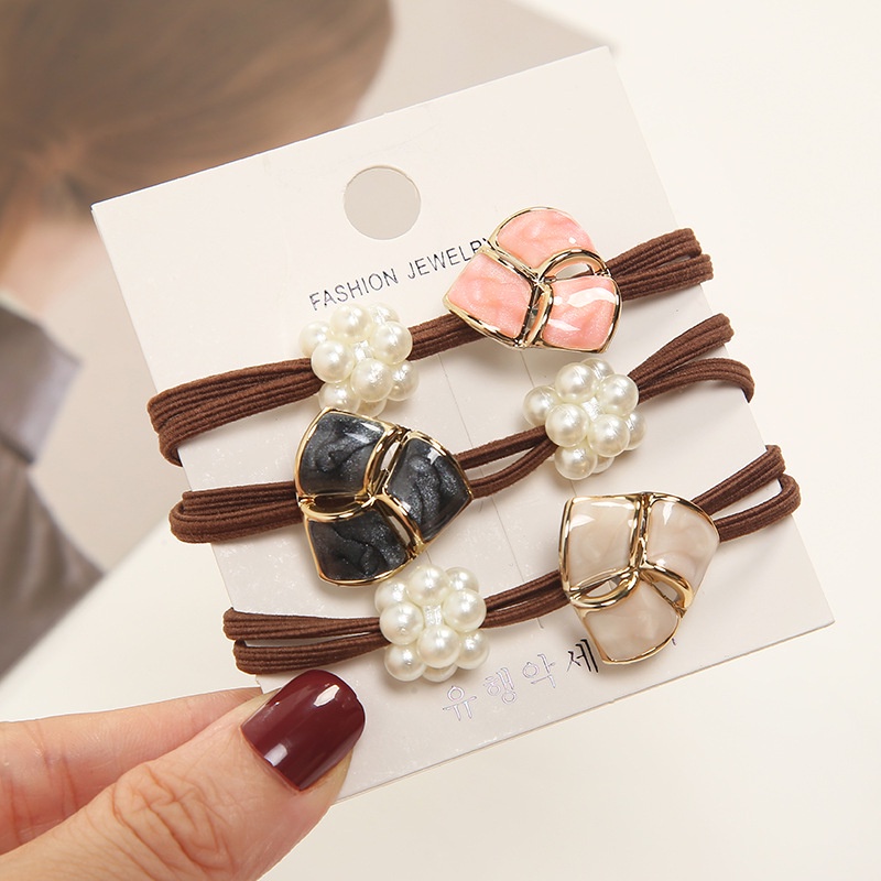 Dây Buộc Tóc Cao Su Co Giãn Đính Ngọc Trai Phong Cách Hàn Quốc