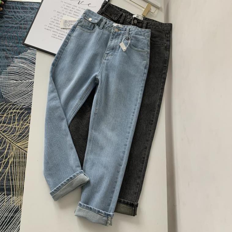 Quần baggy jean nữ nắp lệch chất vải đẹp F10
