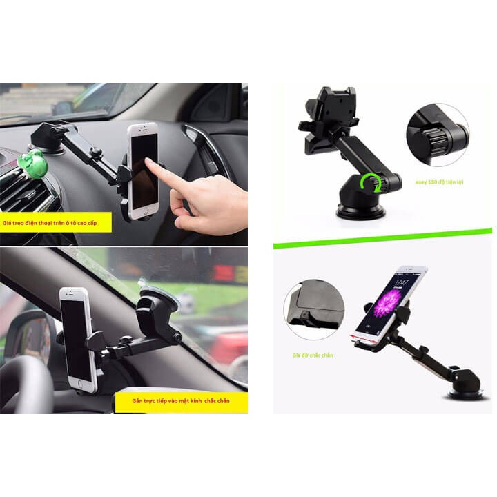 Giá đỡ điện thoại trên ô tô thiết kế hút chân không cực kỳ chắc chắn, gắn kết trên bất kỳ mặt phẳng | BigBuy360 - bigbuy360.vn