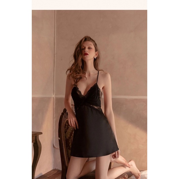 [ Size M&lt;48kg] Váy ngủ quai chữ Y sexy 700
