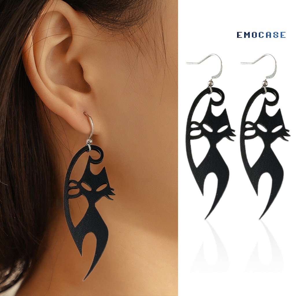 1 Đôi Khuyên Tai Hình Mèo Đen Đáng Sợ